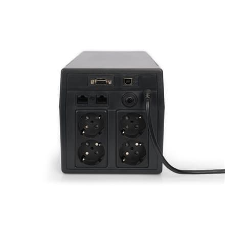 Zasilacz awaryjny UPS Line-Ineractive LCD, 1000VA/600W, 2x12V/7Ah, AVR, 4xSCHUKO, USB, RS232, RJ45