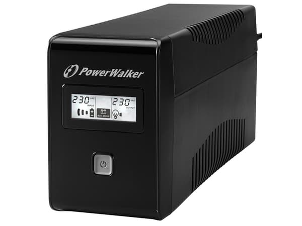 Zasilacz awaryjny line-interactive 850VA 2X SCHUKO OUT, RJ11 IN/ OUT, USB, LCD Sort
