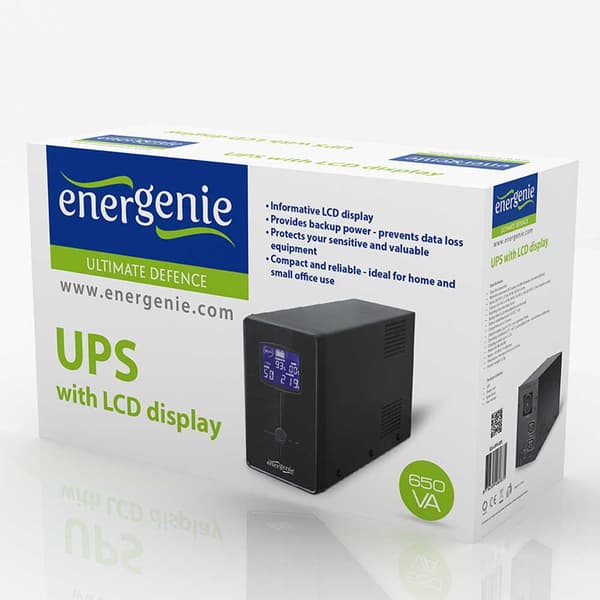 Energenie Udgang Ups Gembird Eg-ups-031 650va 390w 3 Sort EU Plug