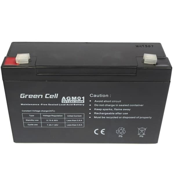 Batteri til System til Uafbrydelig Strømforsyning Green Cell AGM01 12 Ah