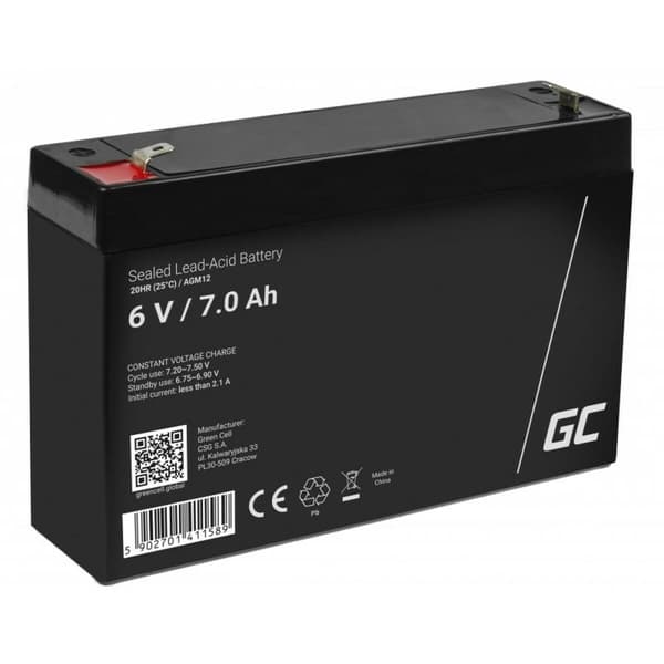Batteri til System til Uafbrydelig Strømforsyning Green Cell AGM12 7000 mAh 6 V