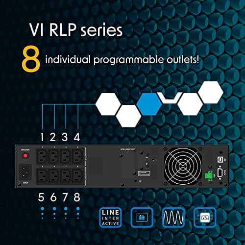 PowerWalker VI 1000 RLP Line-Interactive, 1 kVA 900 Watt, C14 In, 8 x IEC, (1 kVA 900, C14 In, 8 x IEC, 2U)