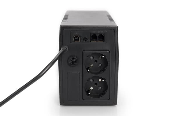 Digitus | Line-interaktiv UPS | Line-Interactive UPS DN-170063, 600VA, 360W, 1x 12V/7Ah batteri, 2x CEE 7/7 stikkontakt, 2x RJ-11, 1