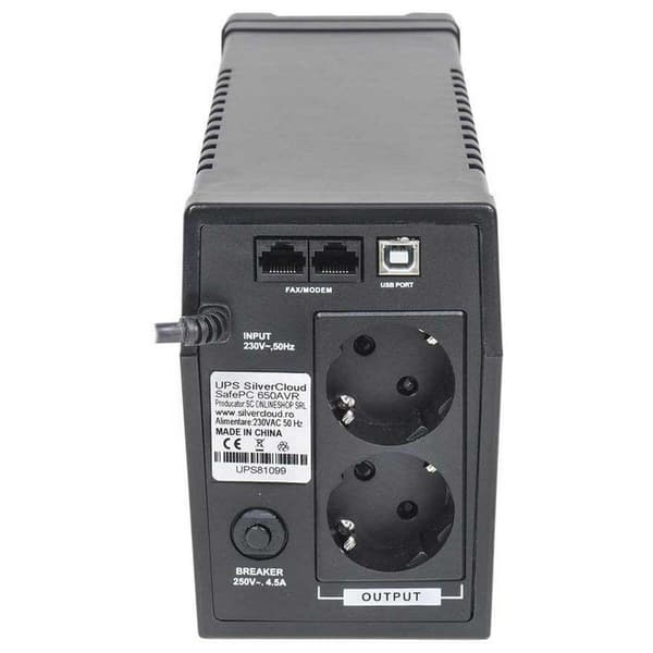 Silvercloud Safepc 650avr Ups Sort One Size / EU Plug