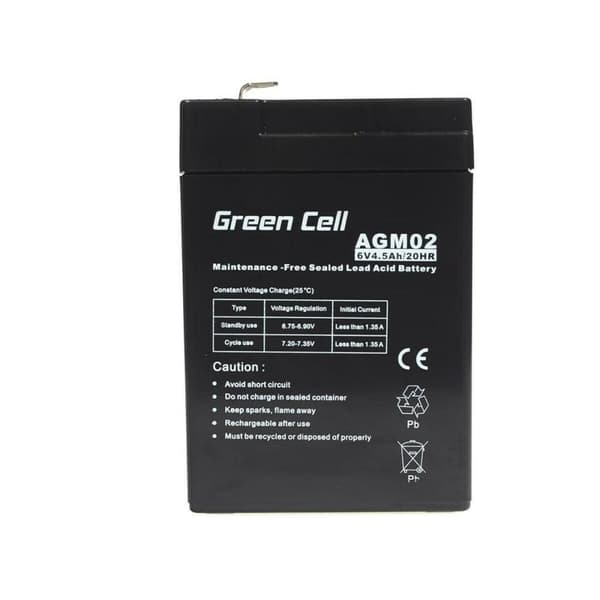 Batteri til System til Uafbrydelig Strømforsyning Green Cell AGM02 4,5 AH 6 V