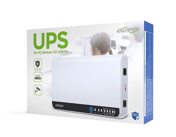 Gembird EG-UPS-DC18 UPS til DC-enheder, 12 eller 15 V, 18 W, hvid