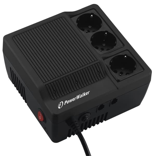 PowerWalker AVR 1000 spændingsregulator 3 AC-udtag 180-264 V Sort