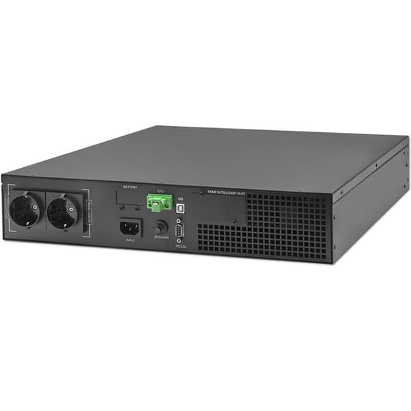 Qoltec 52285 UPS-strømforsyning til rack | 1 kVA | 1000 W | Effektfaktor 1,0 | LCD | EPO | USB | Online