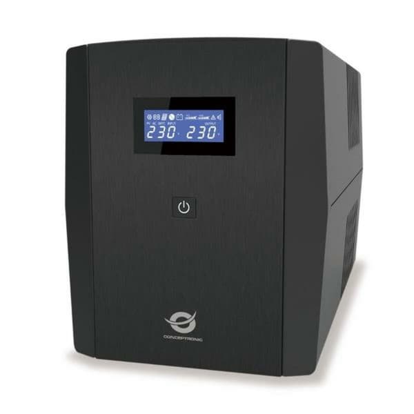 System til Uafbrydelig Strømforsyning Interaktivt UPS Conceptronic ZEUS03EM 720 W 1200 VA Sort