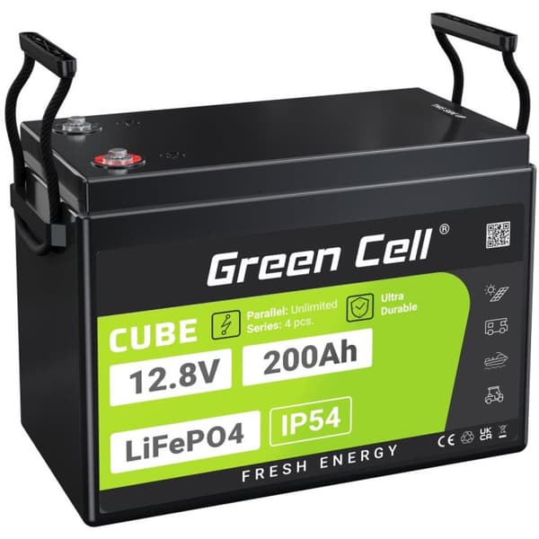 Akkua varten Keskeytymätön Virtalähdejärjestelmä Järjestelmä UPS Green Cell LFPGC12V200AH 200 Ah