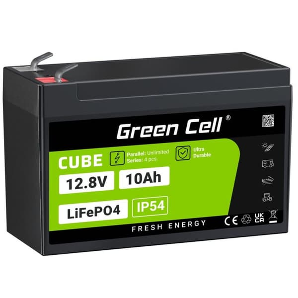 Batteri til System til Uafbrydelig Strømforsyning Green Cell LFPGC12V10AH 10 Ah