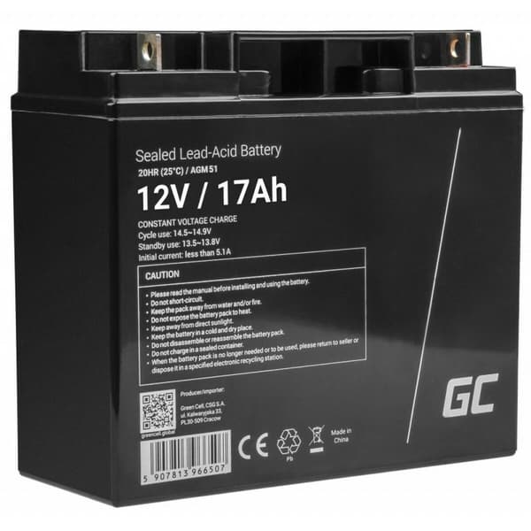 Batteri til System til Uafbrydelig Strømforsyning Green Cell AGM51 12 V