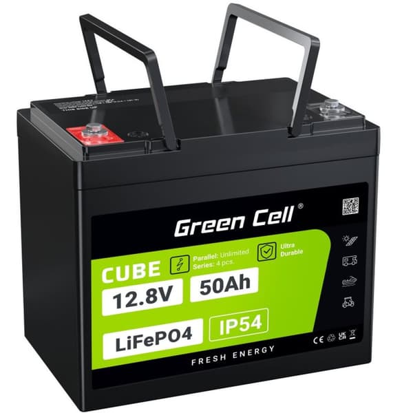 Batteri til System til Uafbrydelig Strømforsyning Green Cell LFPGC12V50AH 12 V