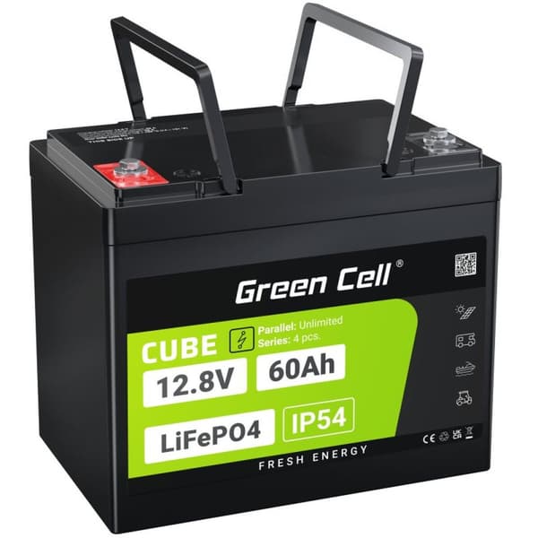 Batteri til System til Uafbrydelig Strømforsyning Green Cell LFPGC12V60AH 60 Ah 768 Wh