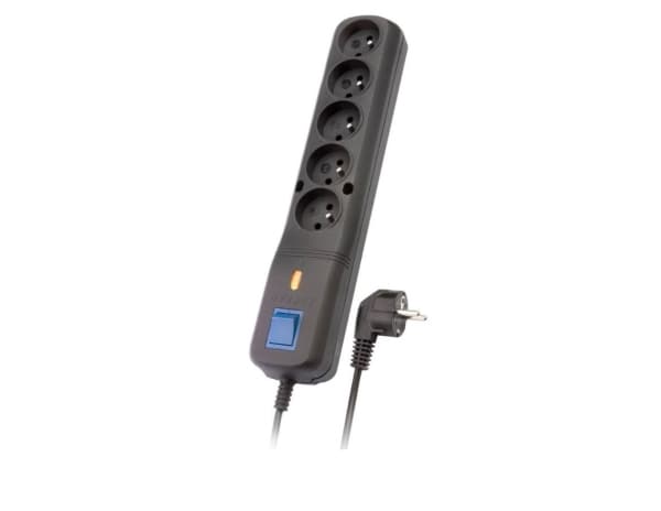 LESTAR LX 530W - Overspenningsavleder - AC 230 V - 2300 watt - utgangskontakter: 5 - 3 m kabel - svart