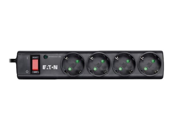 Eaton Protection Strip PS4D - Overspenningsavleder - AC 220-250 V - 2500 watt - utgangskontakter: 4 - svart