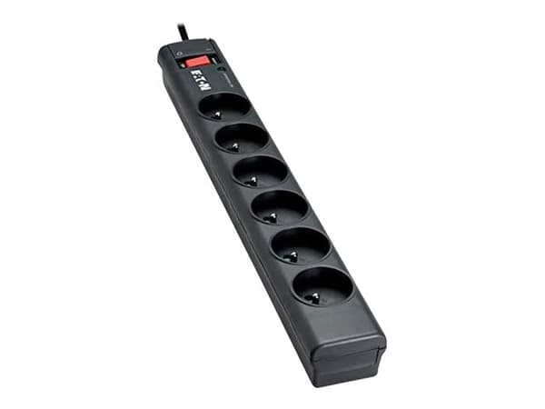 Eaton Protection Strip - Overspenningsavleder - AC 220-250 V - 2500 watt - utgangskontakter: 6 - svart