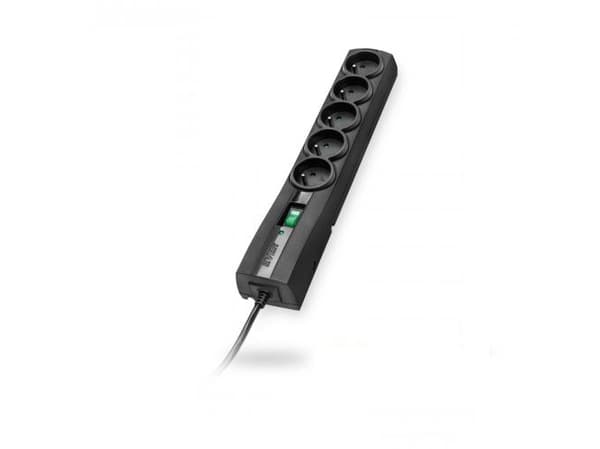 EVER CLASSIC - Overspenningsavleder - AC 250 V - 2500 watt - utgangskontakter: 5 - 1.5 m kabel - svart