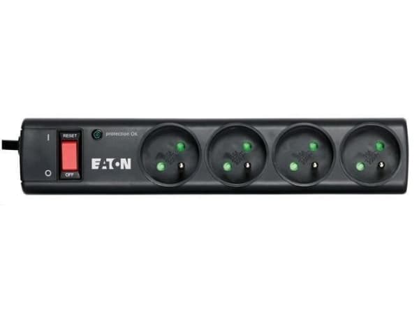 Eaton Protection Strip - Overspenningsavleder - AC 220-250 V - 2500 watt - utgangskontakter: 4 - svart