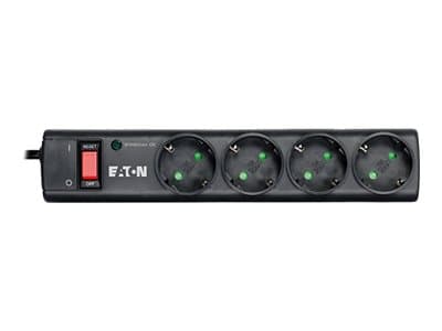 Eaton Protection Strip - Overspenningsavleder - AC 220-250 V - 2500 watt - utgangskontakter: 4 - svart