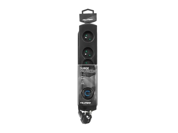 Qoltec 50105, 4 AC-pistorasia(a), 230 V, 50 Hz, 10 A, 3680 W, Musta