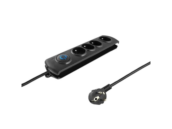 Qoltec 50105, 4 AC-pistorasia(a), 230 V, 50 Hz, 10 A, 3680 W, Musta