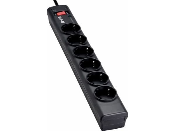 Eaton Protection Strip PS6D - Overspenningsavleder - AC 220-250 V - 2500 watt - utgangskontakter: 6 - svart