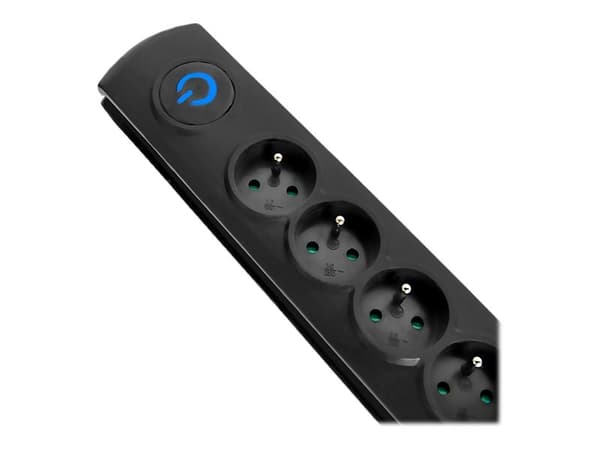 Qoltec - Overspenningsavleder - AC 230 V - 3680 watt - utgangskontakter: 8 - 3 m kabel - Europa - svart