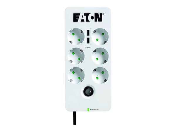 Eaton PB6UD, 6 AC-pistorasia(a), Tyyppi F, 220 - 250 V, 50 - 60 Hz, 10 A, 2500 W