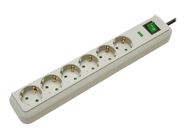 Brennenstuhl 1159750015, 6 AC-pistorasia(a), 16 A, 4500 A, Harmaa, 1,5 m