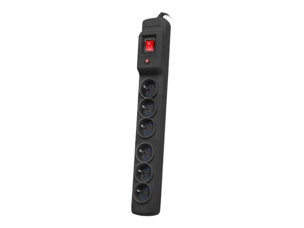 Armac Multi M6 - Effektband - AC 230 V - 3680 Watt - ingång: Typ E - utgångskontakter: 6 (6 x Type E) - 1.5 m sladd - svart