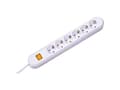 Miniatyrbilde 1 av 4: Bachmann SMART - Flerkoplingslist - AC 230 V - utgangskontakter: 6 (power CEE 7/7) - 1.5 m kabel - hvit