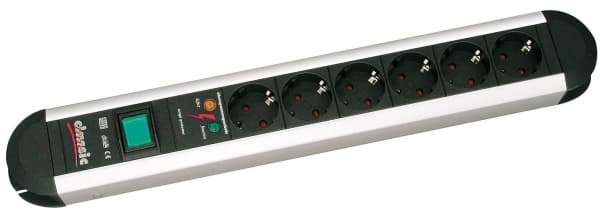 Bachmann PRIMO CLASSIC - Flerkoplingslist - utgangskontakter: 6 - 1.8 m kabel - svart, sølv