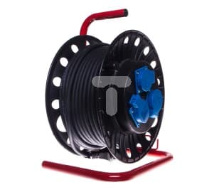 Lena Lighting 40m IP44 IP44 3-sockel förlängningskabel rulle (110184)