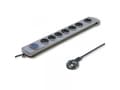 Miniatyrbilde 5 av 5: Qoltec Quick Switch - Overspenningsavleder - AC 230 V - 3680 watt - utgangskontakter: 8 - 1.8 m kabel - grå