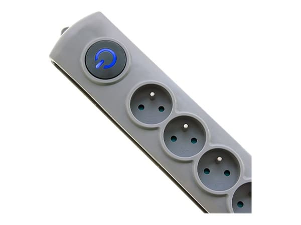 Qoltec Quick Switch - Overspenningsavleder - AC 230 V - 3680 watt - utgangskontakter: 8 - 1.8 m kabel - grå