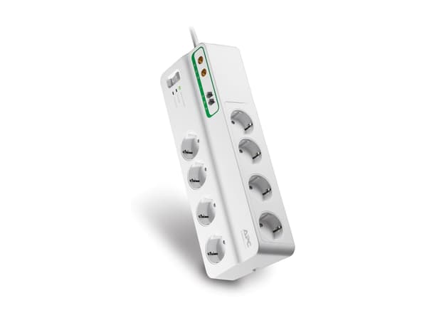 APC SurgeArrest Performance - Overspenningsavleder - AC 230 V - 2300 watt - utgangskontakter: 8 - 3 m kabel - Tyskland - hvit