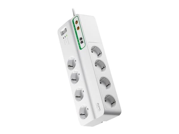 APC SurgeArrest Performance - Overspenningsavleder - AC 230 V - 2300 watt - utgangskontakter: 8 - 3 m kabel - Tyskland - hvit