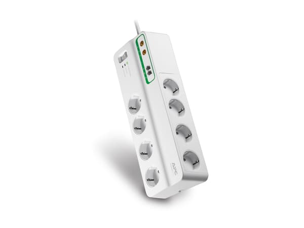APC SurgeArrest Performance - Overspenningsavleder - AC 230 V - 2300 watt - utgangskontakter: 8 - 3 m kabel - Tyskland - hvit