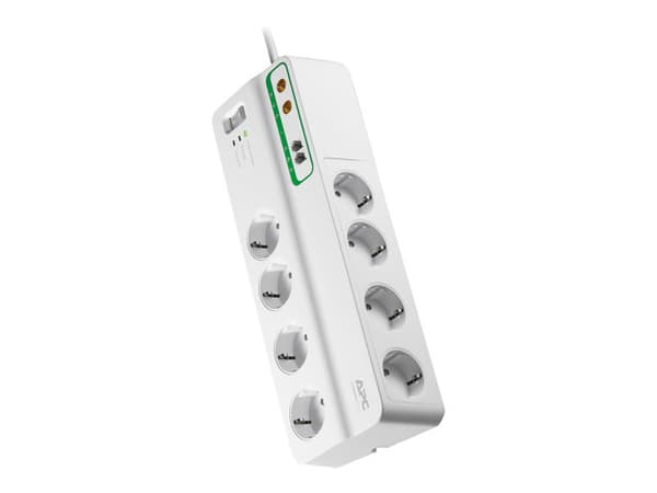 APC SurgeArrest Performance - Overspenningsavleder - AC 230 V - 2300 watt - utgangskontakter: 8 - 3 m kabel - Tyskland - hvit