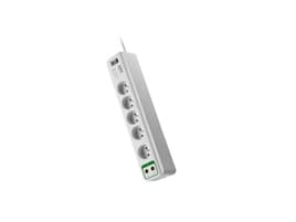 APC SurgeArrest Essential - Overspenningsavleder - AC 230 V - 2300 watt - utgangskontakter: 5 - 1.83 m kabel - Belgia, Frankrike - hvit
