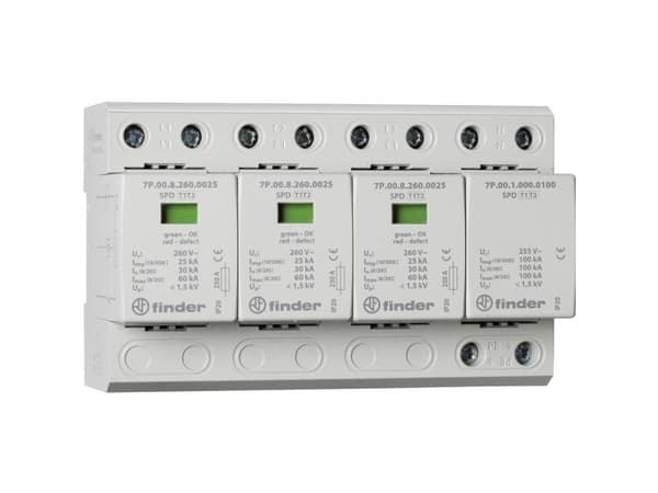 Finder 7P.04.8.260.1025 7P.04.8.260.1025 Overspændingsbeskyttelse afleder 30 kA 1 stk