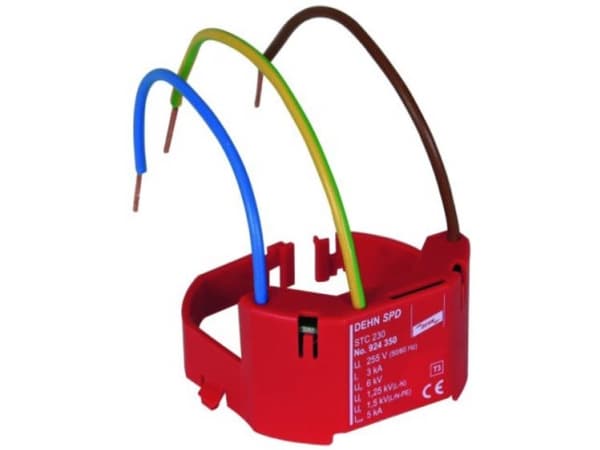 DEHN STC 230, Pääte, 230 V, 50 - 60 Hz, 5000 A, Punainen, Termoplastinen