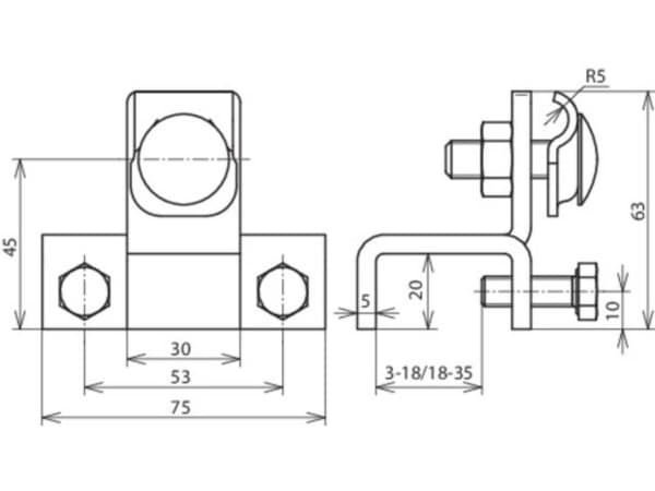DEHN 372140 AK 6.10 KB S KBF18 35 STTZN Tilslutningsklemme 1 stk