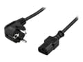 Miniatyrbild 2 av 5: DELTACO DEL-111C - Strömkabel - power CEE 7/7 (hane) vinklad till power IEC 60320 C13 rak - AC 250 V - 10 A - 7 m - svart