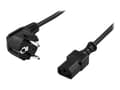 Miniatyrbild 1 av 5: DELTACO DEL-111C - Strömkabel - power CEE 7/7 (hane) vinklad till power IEC 60320 C13 rak - AC 250 V - 10 A - 7 m - svart