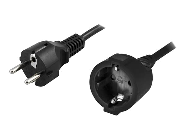 DELTACO DEL-112T - Förlängningskabel för ström - power CEE 7/7 till CEE 7/4 - 5 m - rak kontakt - svart