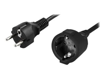 DELTACO DEL-112T - Strømforlengelseskabel - power CEE 7/7 til CEE 7/4 - 5 m - rett kontakt - svart