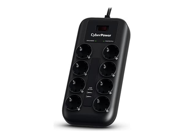 CyberPower Professional Series P0820SUF0-DE - Strømstødsbeskytter - AC 200-250 V - output-stikforbindelser: 8 - 1,8 m ledning - sortering
