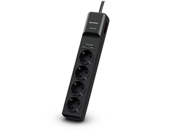 CyberPower Professional Series P0420SUD0-DE - Strømstødsbeskytter - AC 200-250 V - output-stikforbindelser: 4 - 1,8 m ledning - sortering